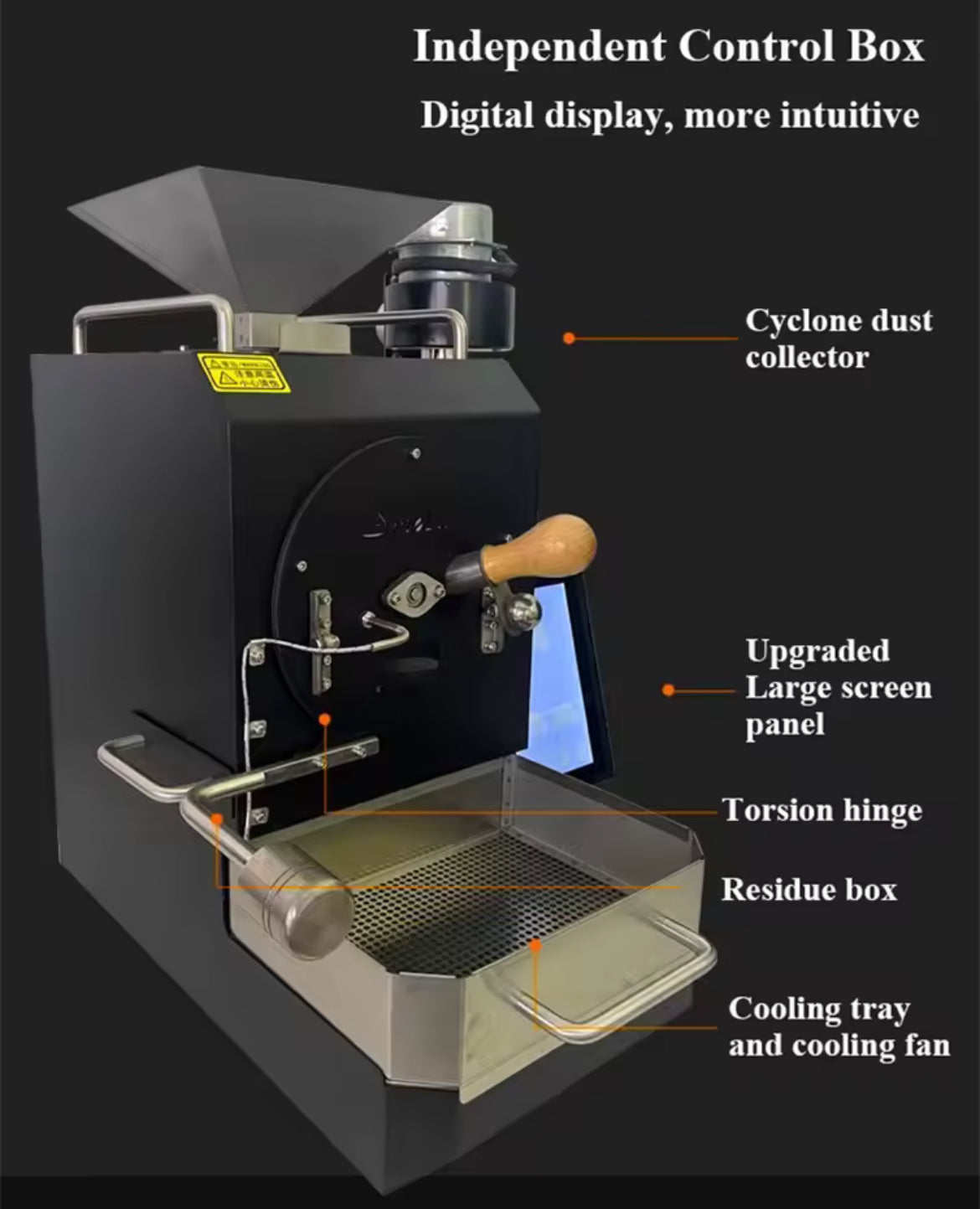 Tostadora de tambor 600g Smola, TOUCH, c/ciclón